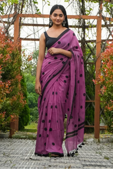 PolkaPlay Mul mul Cotton Saree
