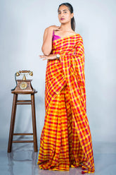 Hot Sauce Checkbox Mul Cotton Saree