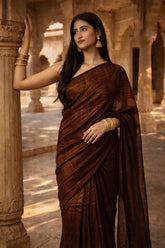 Choco Sutra Stripes Mul Cotton Saree