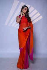 Citrus Glow Chiffon Saree