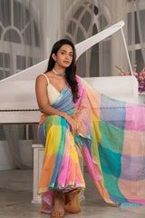 Checkchic Linen Saree Checkchic Linen Saree