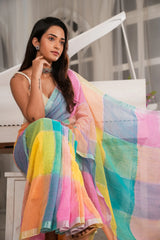 Checkchic Linen Saree Checkchic Linen Saree