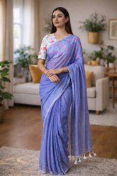Lilac Drift Mul Cotton Saree