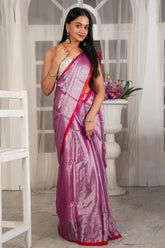 Lilac Glow Handloom Zari Saree