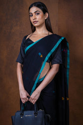 Slate Edit Handloom Mul Cotton Saree