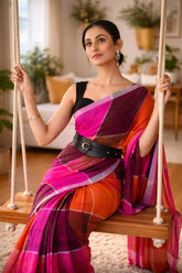 Statement Glam Linen Saree