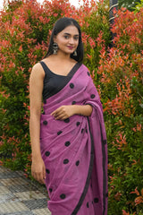 PolkaPlay Mul mul Cotton Saree