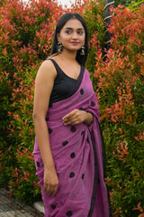PolkaPlay Mul mul Cotton Saree