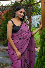 PolkaPlay Mul mul Cotton Saree