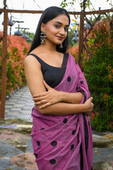 PolkaPlay Mul mul Cotton Saree