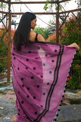 PolkaPlay Mul mul Cotton Saree