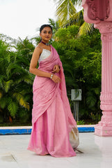 Glowlinen Linen Zari Saree