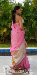 Glowlinen Linen Zari Saree