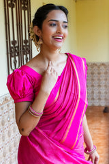 PinkFizz Checks Khadi Saree