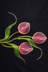 Blackcanvas Handpainted Mul Cotton Saree