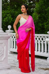 BlushFire Chiffon Saree