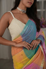 Checkchic Linen Saree