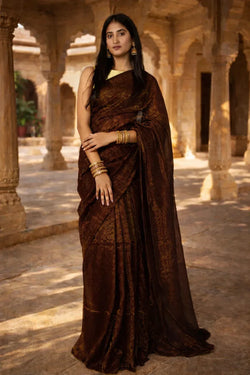 Choco Sutra Stripes Mul Cotton Saree
