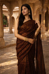 Choco Sutra Stripes Mul Cotton Saree