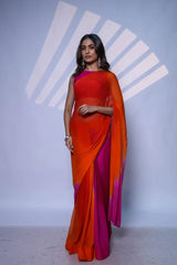 Citrus Glow Chiffon Saree