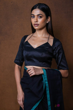 Luxe halter Spaghetti | Black, premium, modern, workwear-friendly blouse