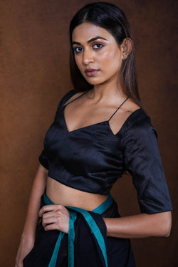 Luxe halter Spaghetti | Black, premium, modern, workwear-friendly blouse