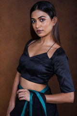 Luxe halter Spaghetti | Black, premium, modern, workwear-friendly blouse