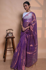 Iris Whisper Handloom Zari Saree