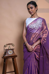 Iris Whisper Handloom Zari Saree