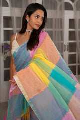Checkchic Linen Saree