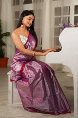 Lilac Glow Handloom Zari Saree