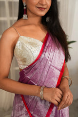 Lilac Glow Handloom Zari Saree