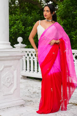 BlushFire Chiffon Saree