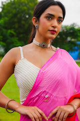 BlushFire Chiffon Saree