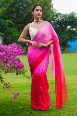 BlushFire Chiffon Saree