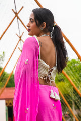 BlushFire Chiffon Saree