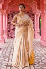 Ivorycharm Linen Zari Saree