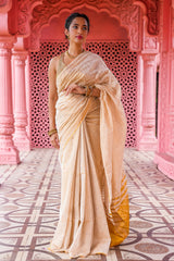 Ivorycharm Linen Zari Saree