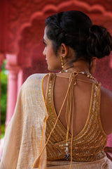 Ivorycharm Linen Zari Saree