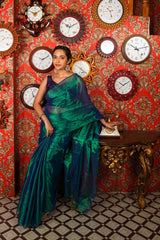 Aurora Emerald Handloom Zari Saree