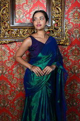 Aurora Emerald Handloom Zari Saree
