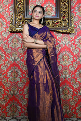 Royal Amethyst Handloom Zari Saree