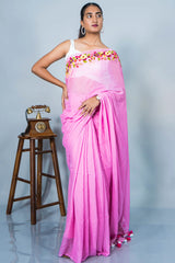 Floral Crush Embroidery Mul Cotton Saree