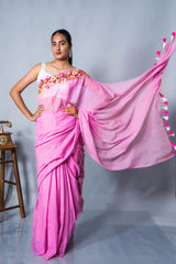 Floral Crush Embroidery Mul Cotton Saree