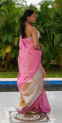 Glowlinen Linen Zari Saree