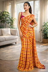 Hot Sauce Checkbox Mul Cotton Saree