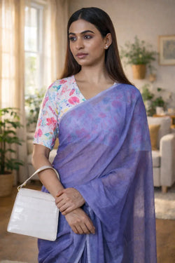 Lilac Drift Mul Cotton Saree