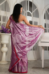 Lilac Glow Handloom Zari Saree