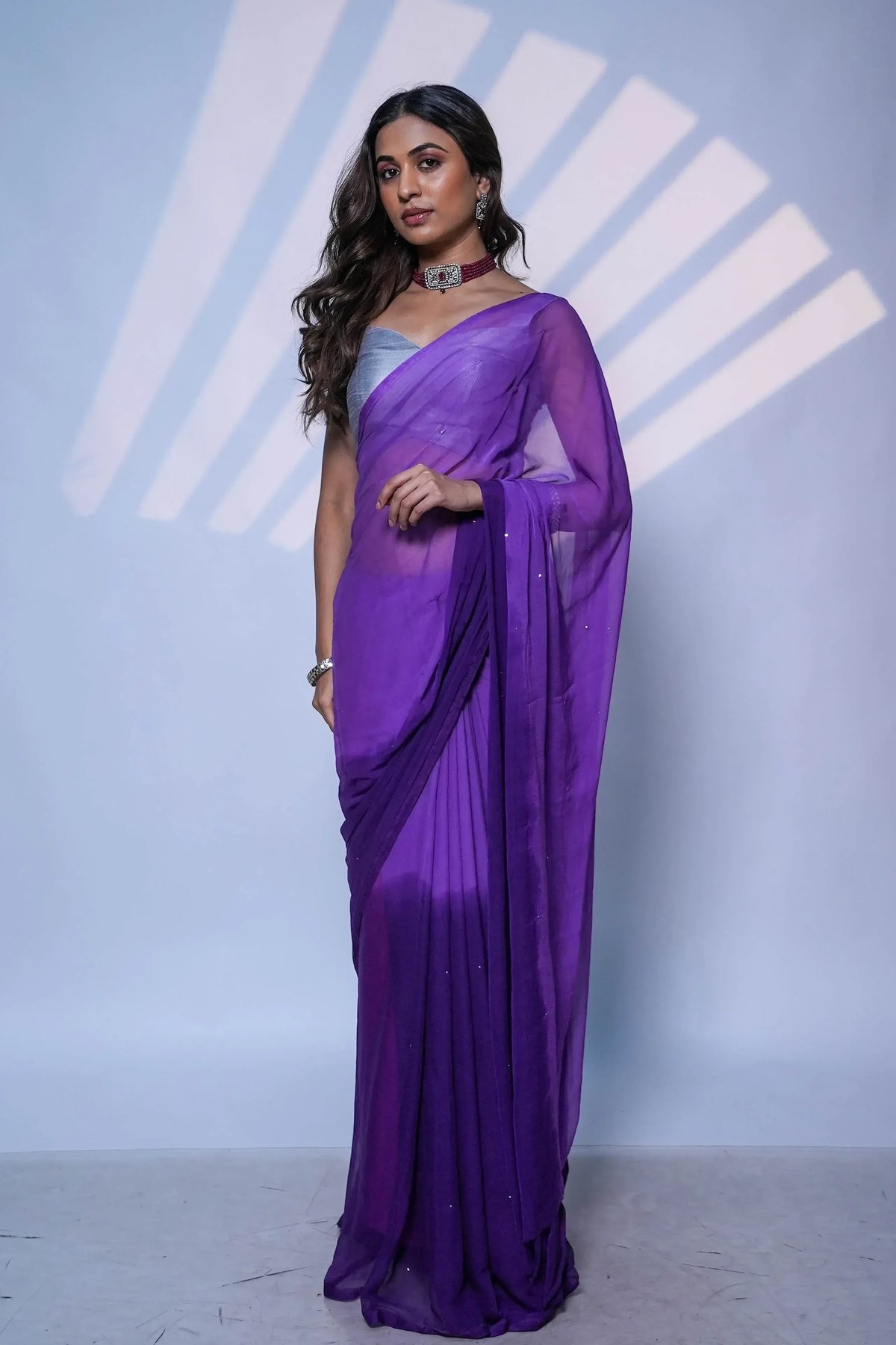 Lilac Rush Chiffon Saree