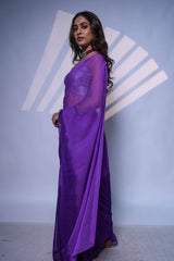 Lilac Rush Chiffon Saree
